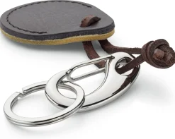 Airtag-Hülle Leder, oliv-braun