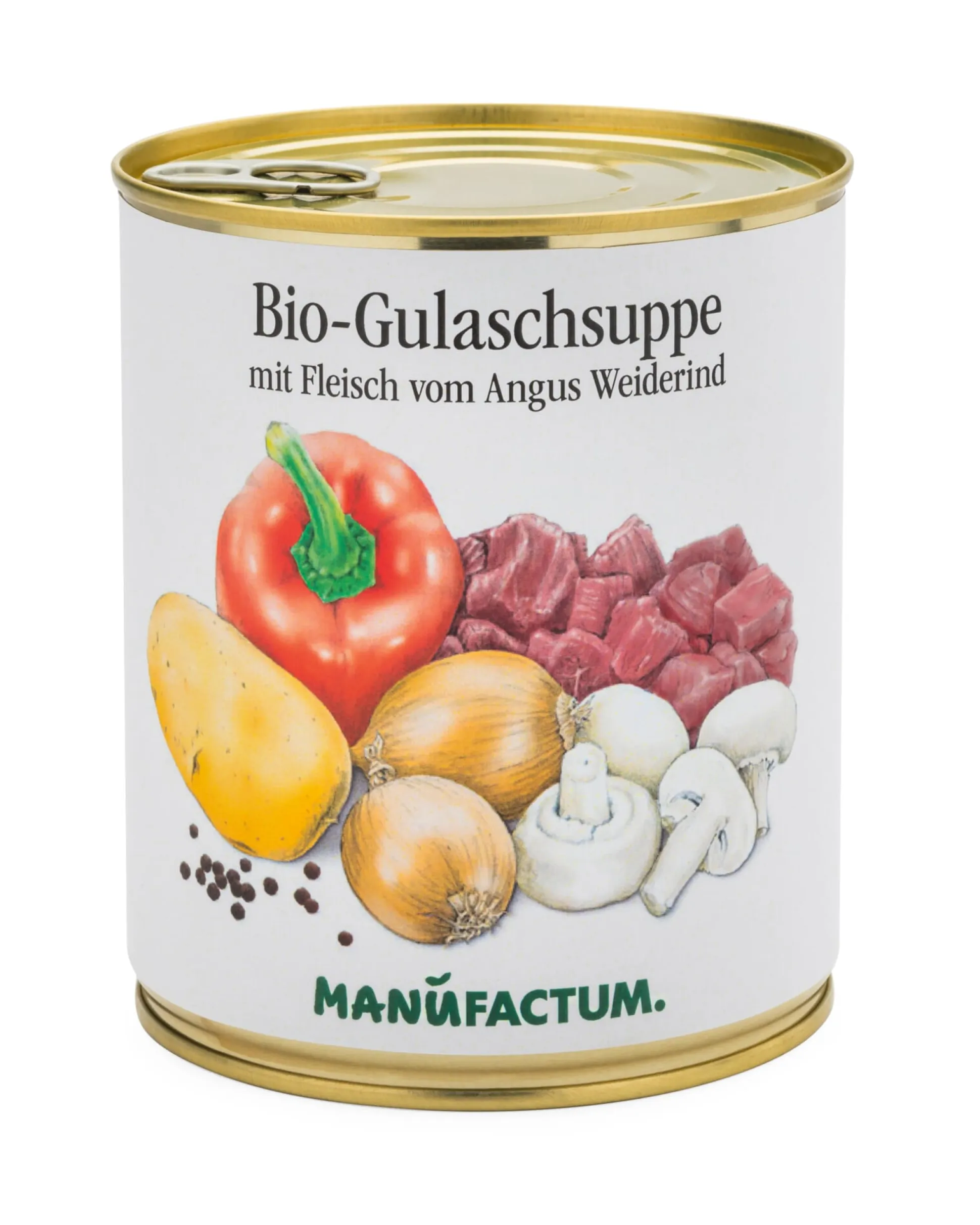 Bio-Gulaschsuppe mit Fleisch vom Angus-Weiderind