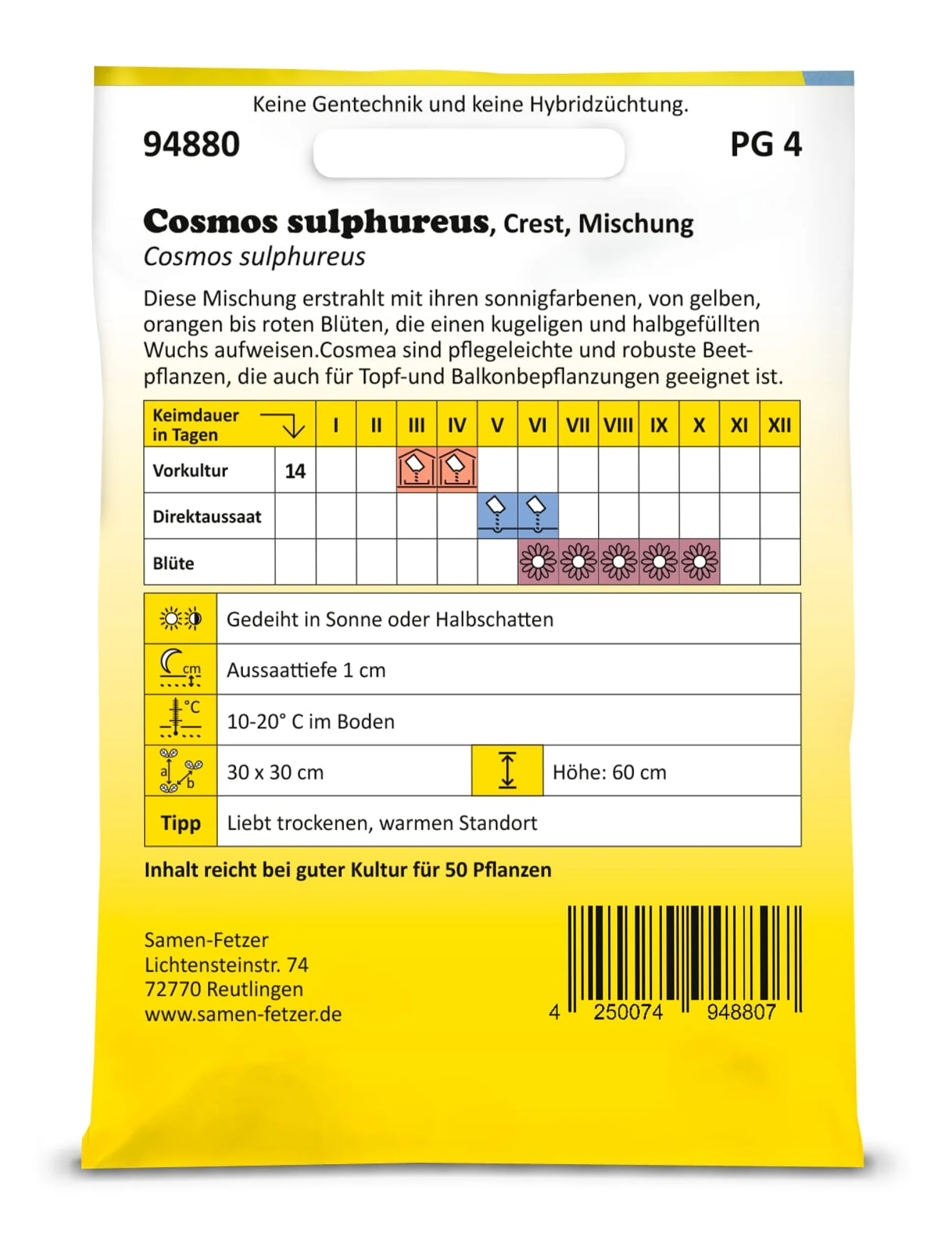 Blumensamen für trockene heiße Plätze