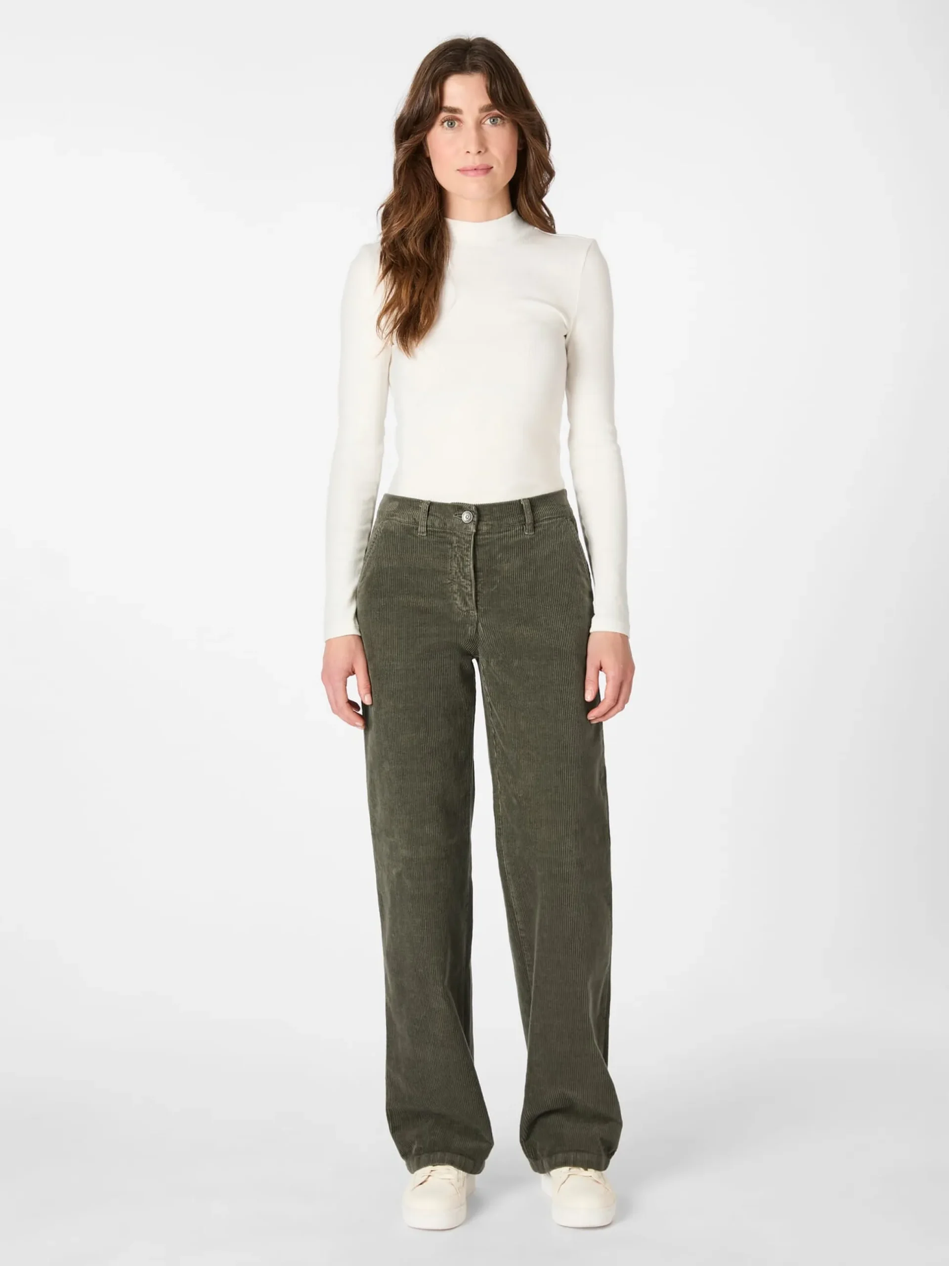 Damen-Cordhose weites Bein