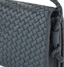 Damen-Handtasche geflochten, dunkelblau