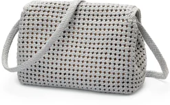 Damen-Handtasche geknüpft, hellgrau