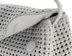 Damen-Handtasche geknüpft, hellgrau