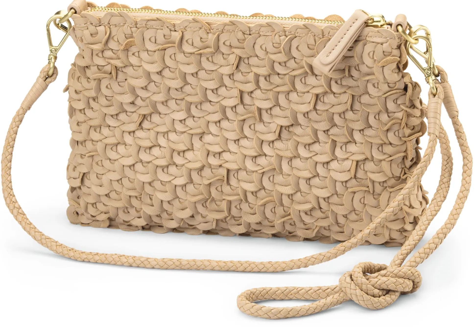 Damen-Handtasche strukturiert, champagner