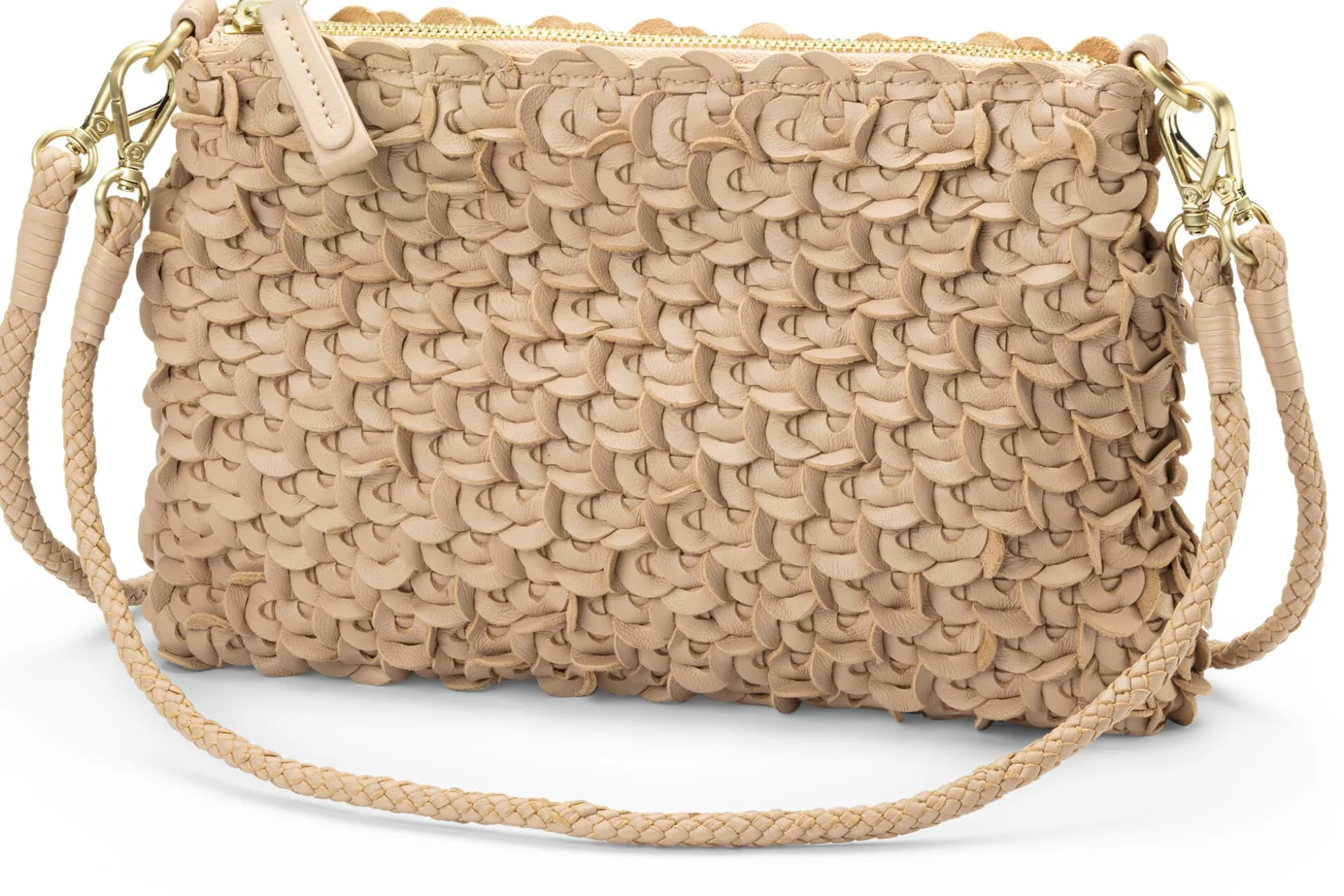 Damen-Handtasche strukturiert, champagner