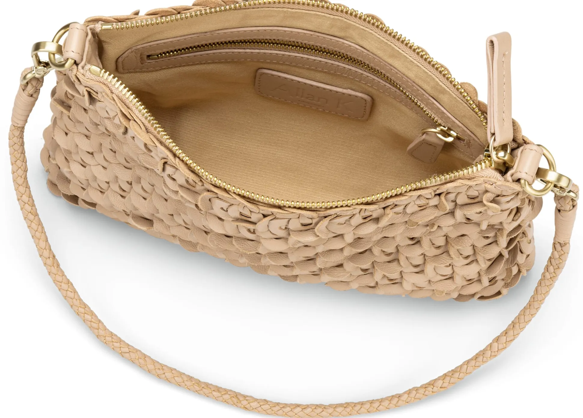 Damen-Handtasche strukturiert, champagner