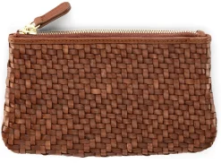 Damen-Lederclutch geflochten