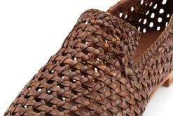 Damen-Lederslipper geflochten