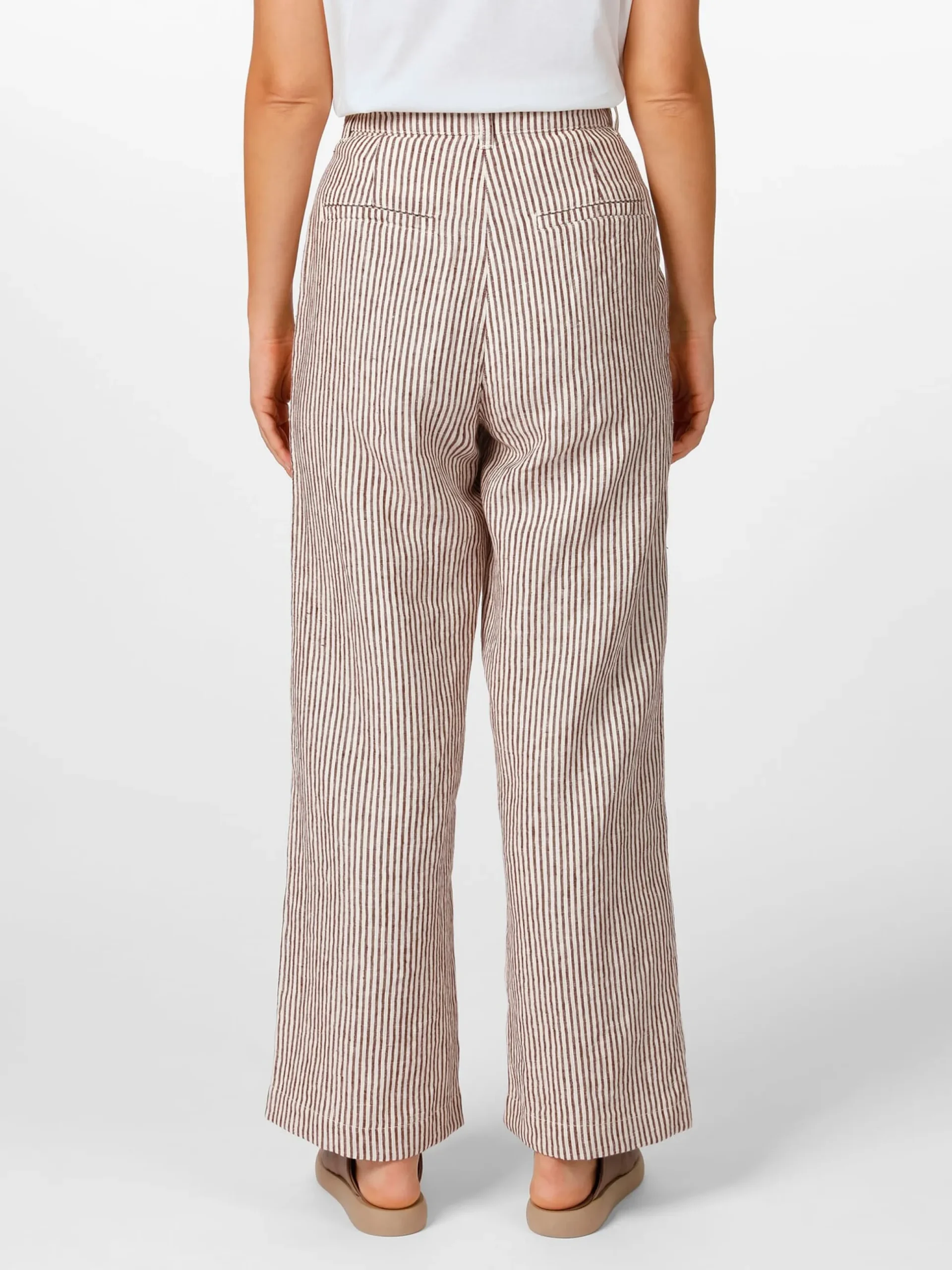 Damen-Leinenhose gestreift