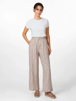 Damen-Leinenhose gestreift