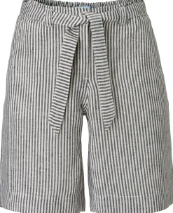 Damen-Leinenshorts gestreift