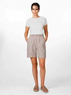 Damen-Leinenshorts gestreift