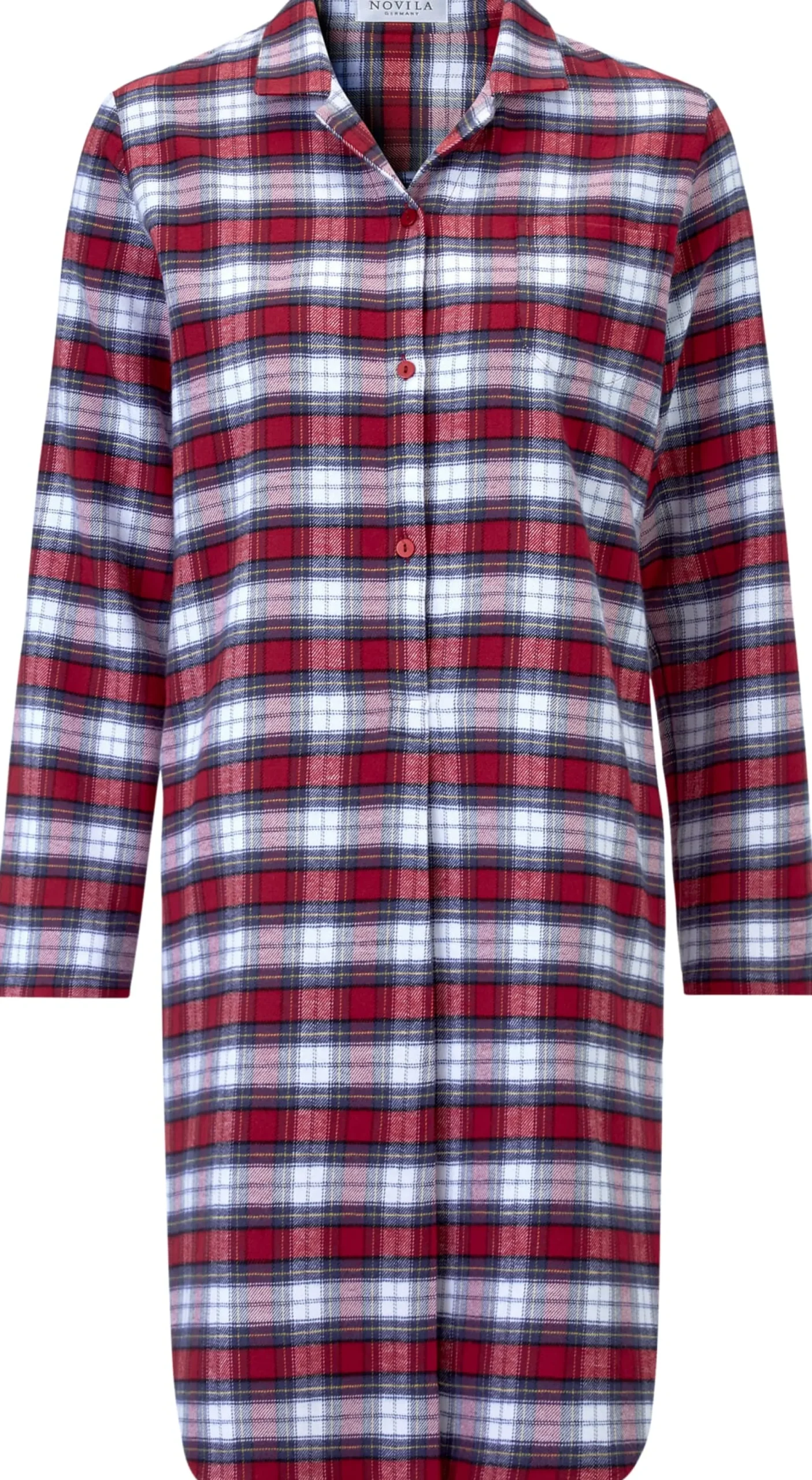 Damen-Nachthemd Flanell gemustert