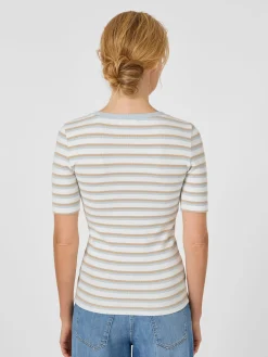 Damen-Rippenshirt gestreift