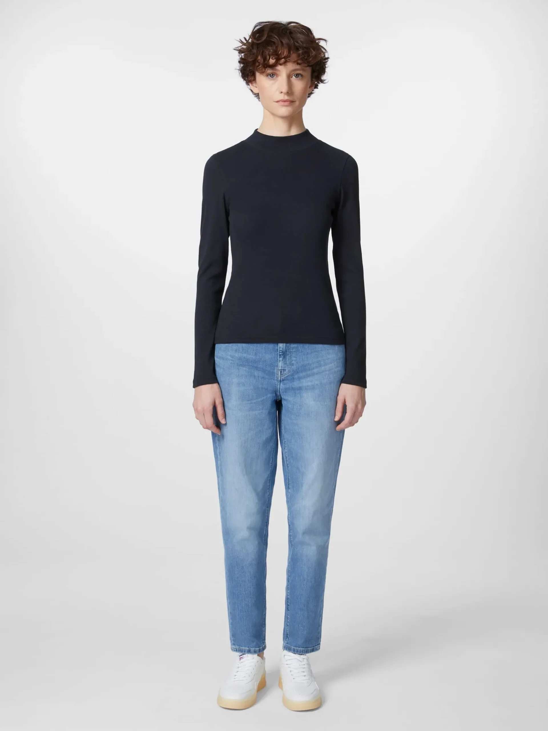 Damen-Rippenshirt Langarm