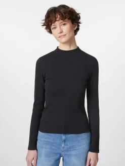 Damen-Rippenshirt Langarm