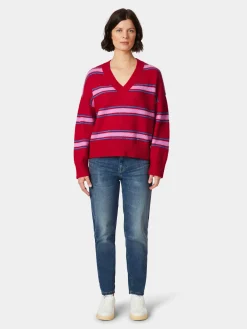 Damen-Strickpullover gestreift