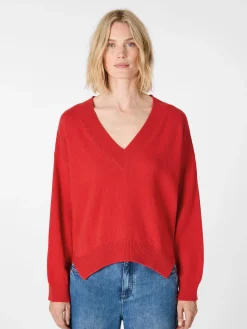 Damen-Strickpullover V-Ausschnitt