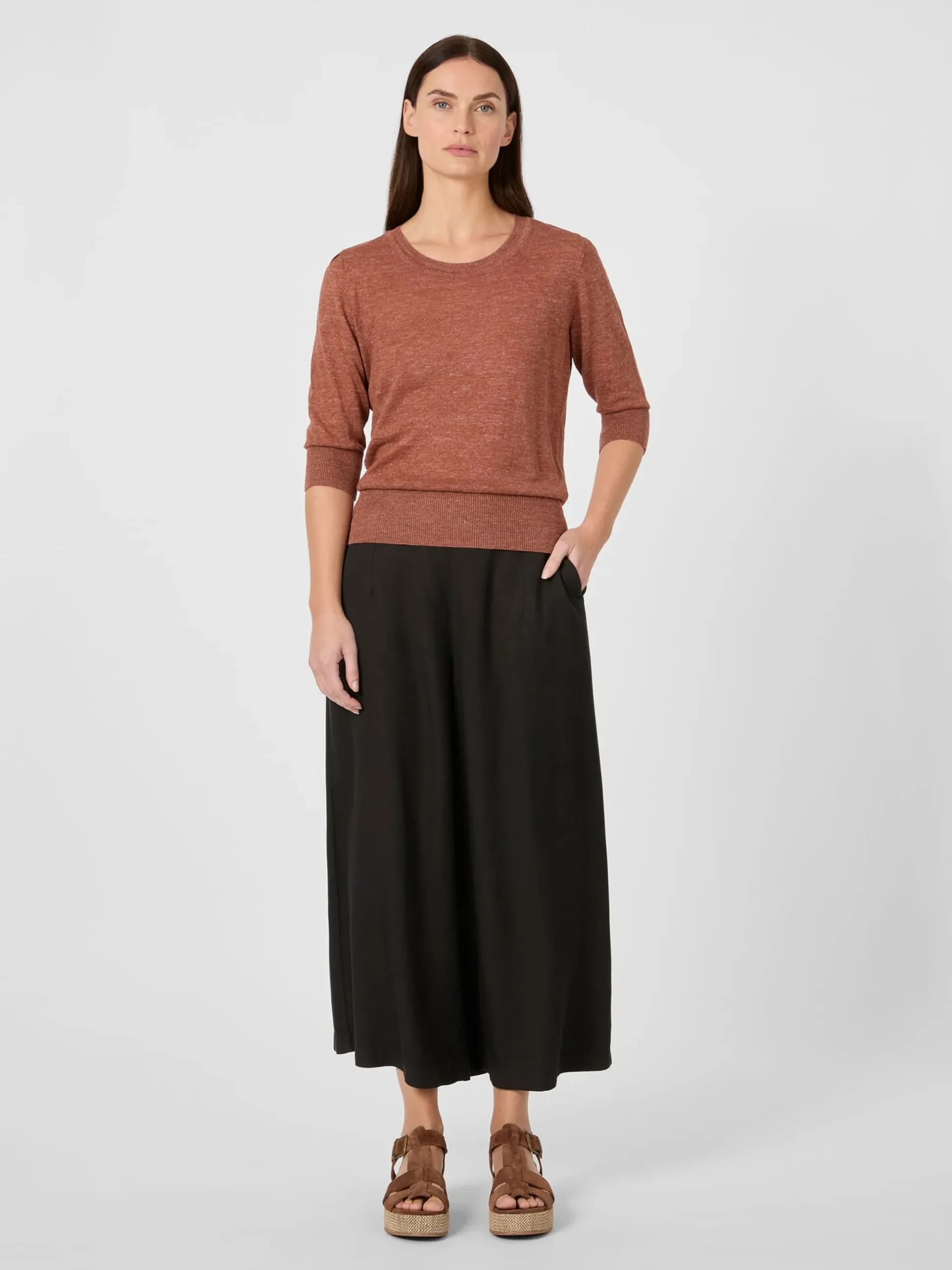 Damen-Strickshirt Dreiviertelarm