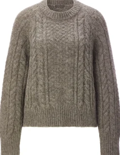 Damen-Zopfstrickpullover Alpaka