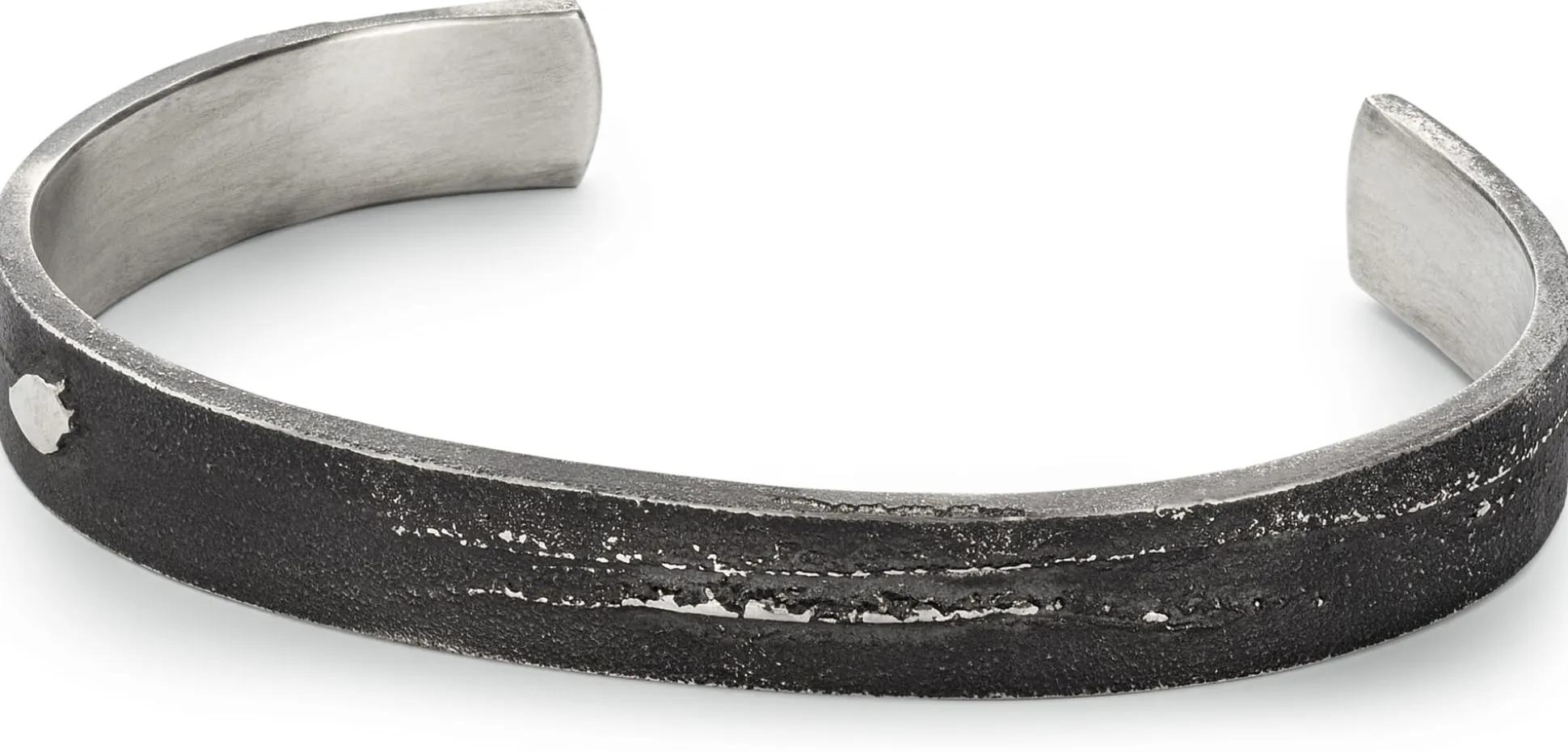 Herren-Armreif Sandguss Oxid, Anthrazit