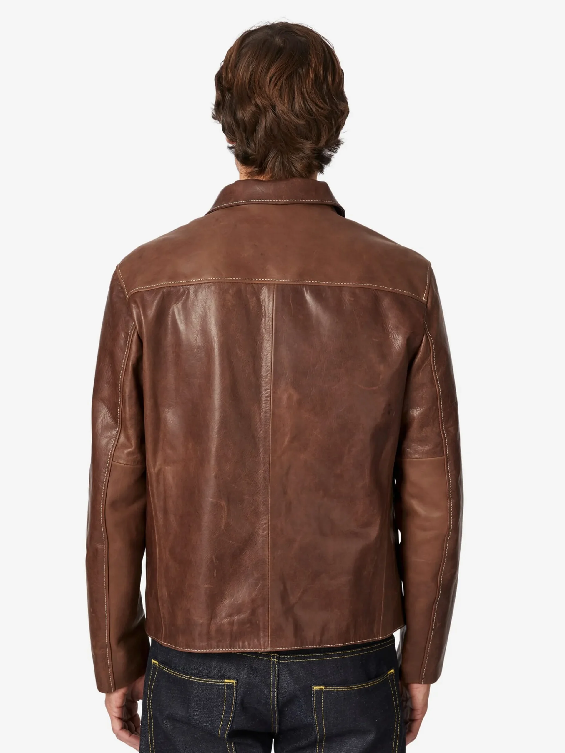 Herren-Pferdelederjacke Pull-up