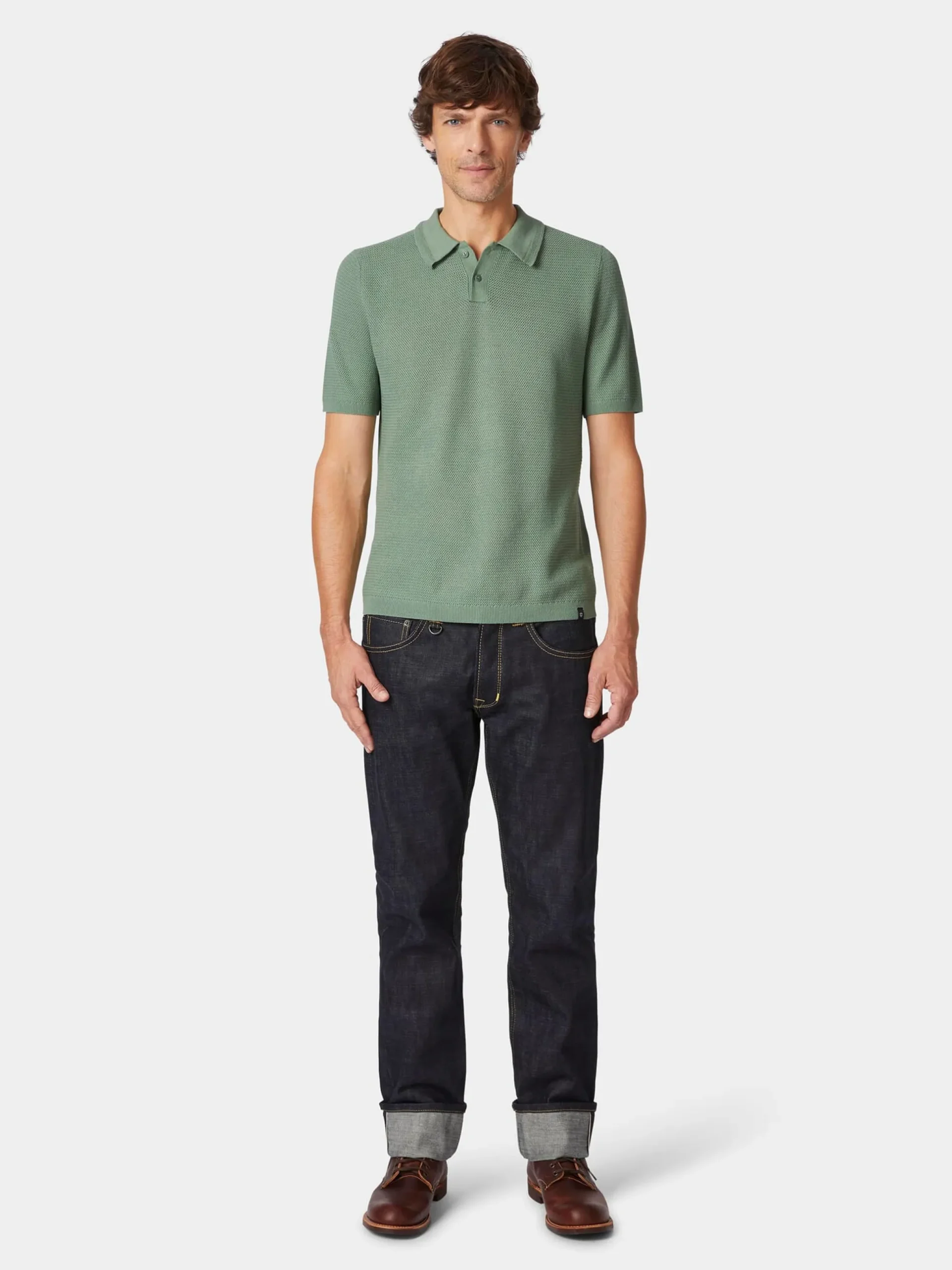 Herren-Poloshirt gestrickt