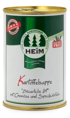 Kartoffelsuppe „Bäuerliche Art“ mit Gemüse und Speckwürfeln