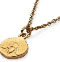 Kette mit Anhänger Biene, goldplattiert