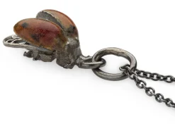 Kette mit Anhänger Marienkäfer emailliert, Rot