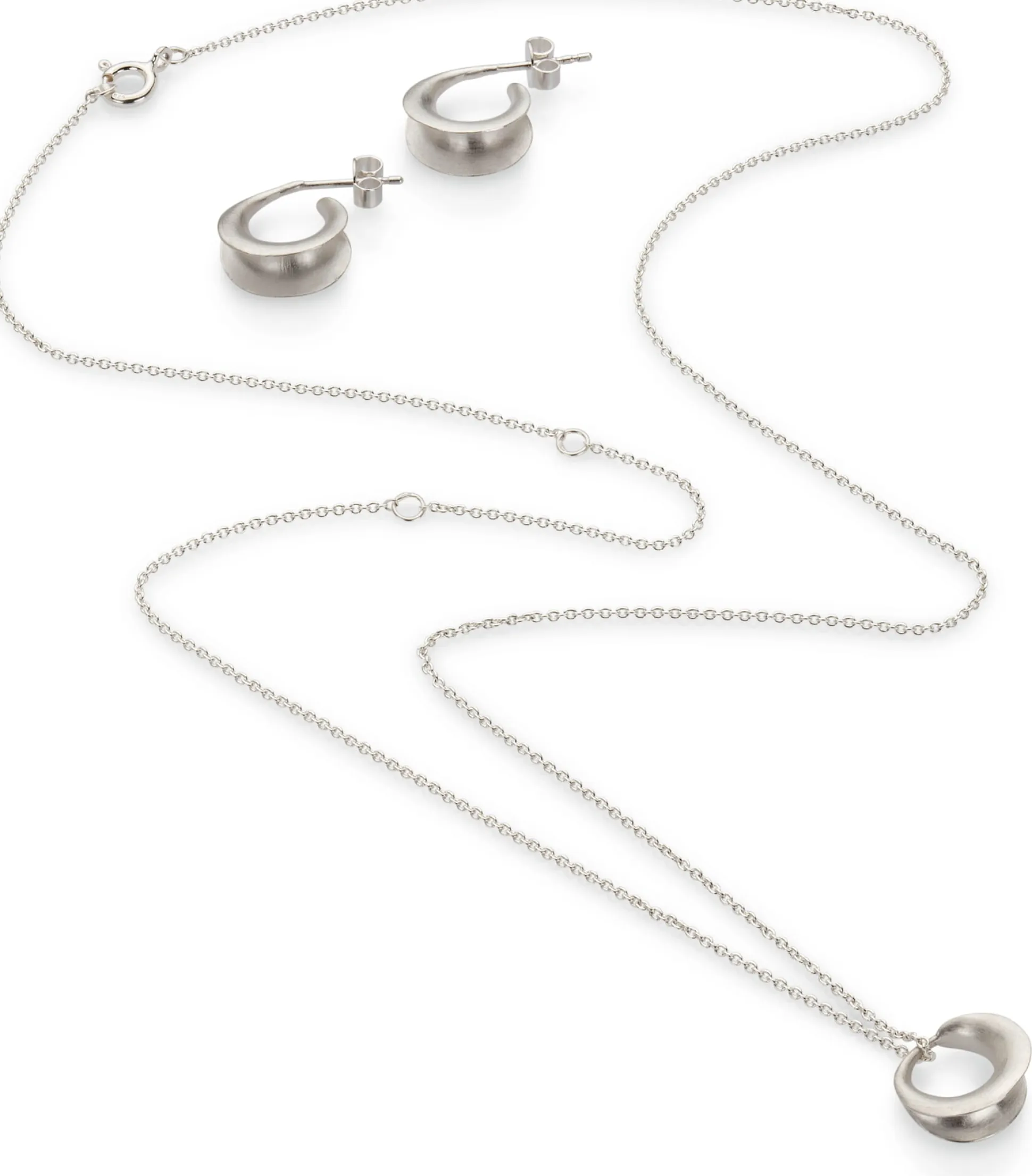 Kette mit Anhänger matt, Silber