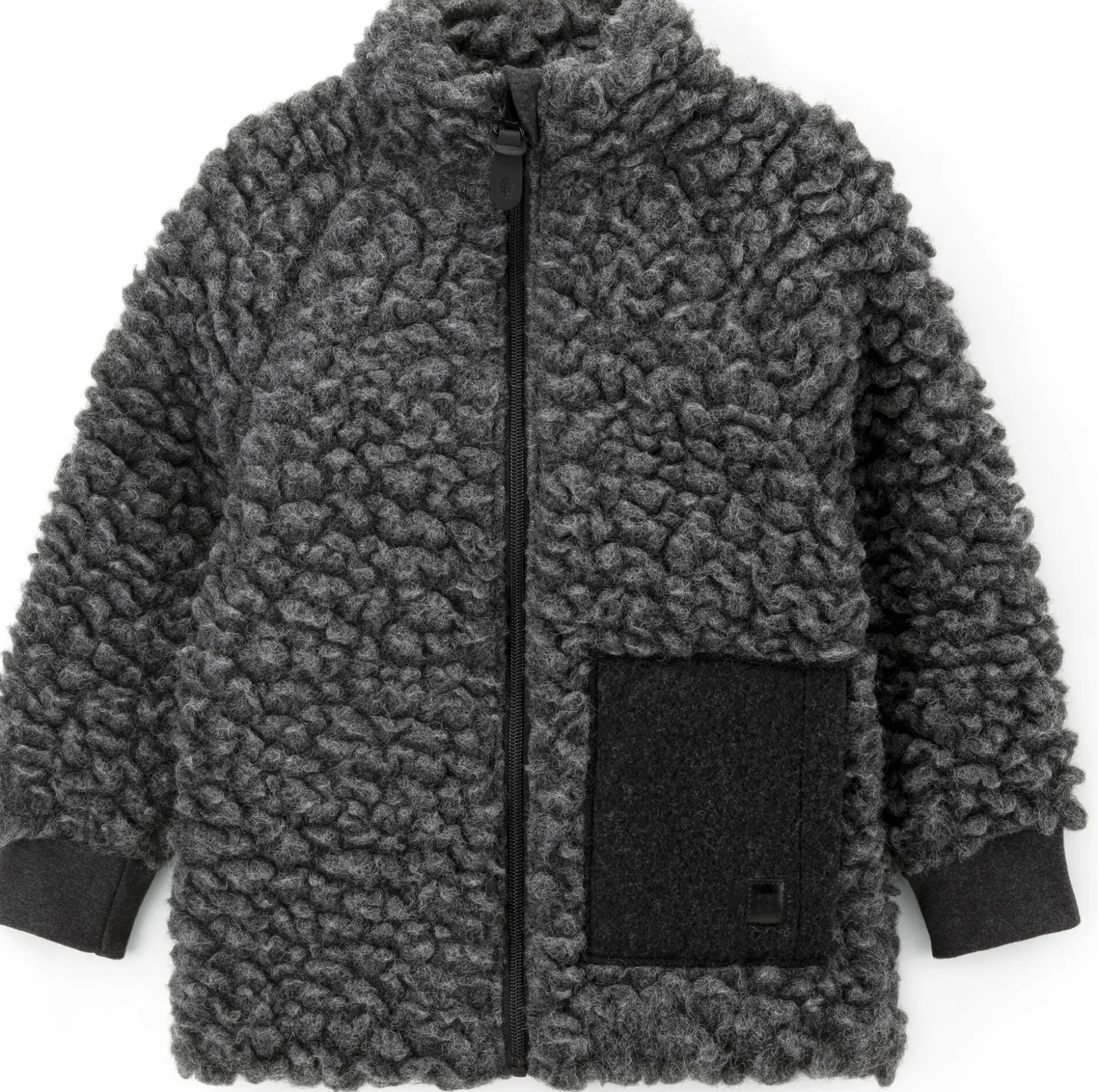 Kinder-Kragenjacke Wollplüsch