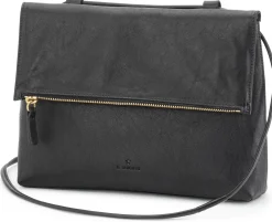 Lederhandtasche, schwarz