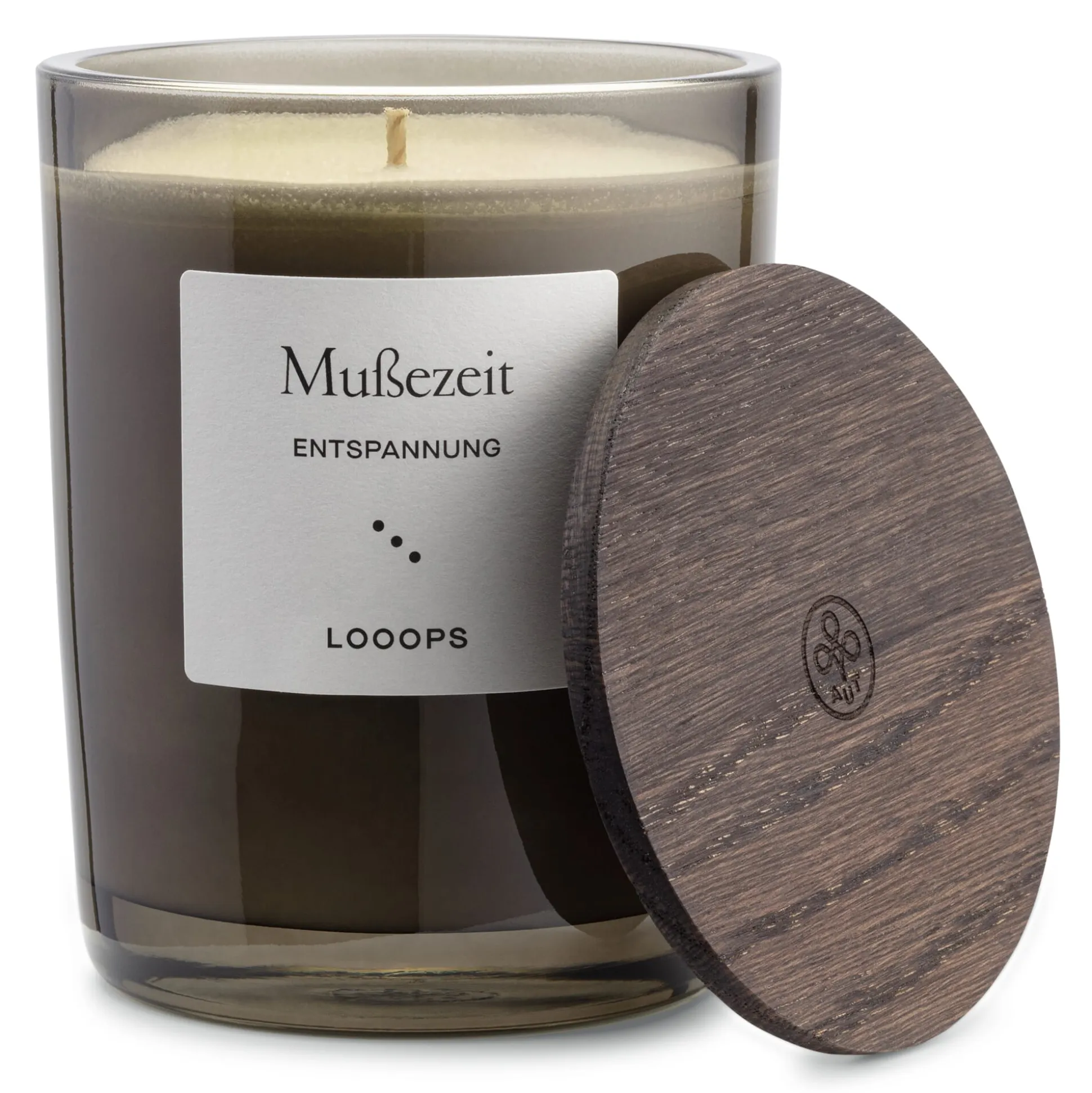 Looops Duftkerze mit Holzdeckel