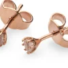 Ohrstecker Rosenquarz, Roségold