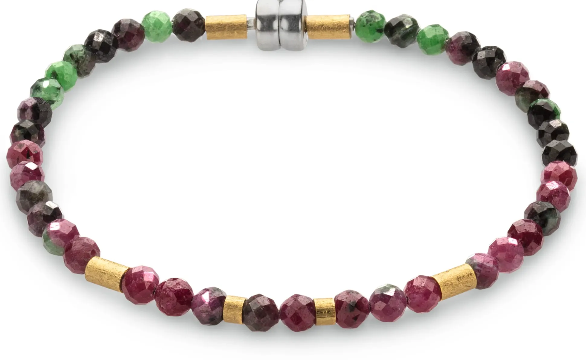 Rubin-Zoisit-Armband, Fuchsia-Grün