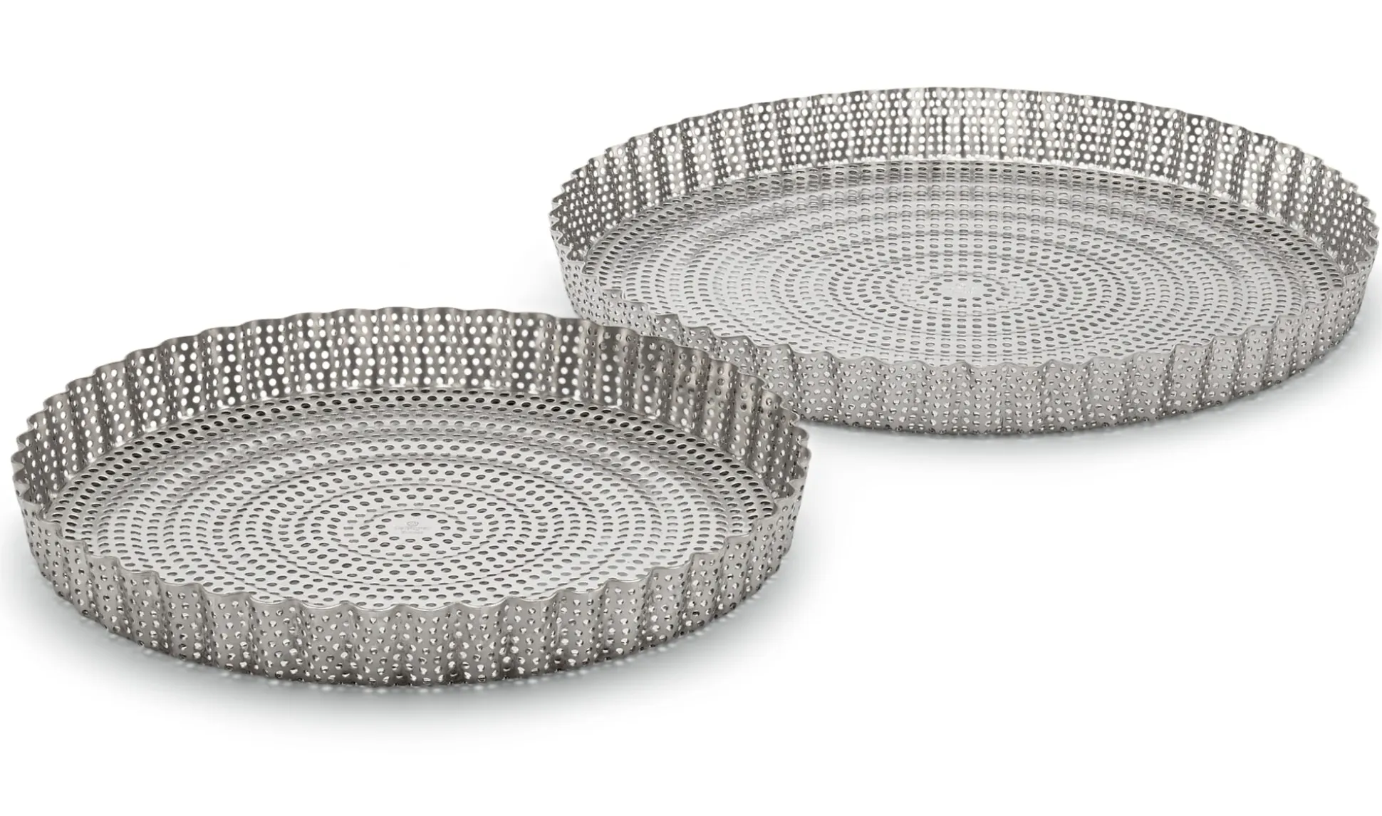 Runde Tarteform Edelstahl perforiert