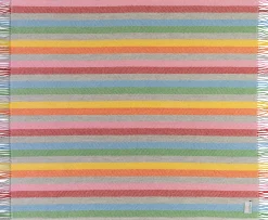 Schurwolldecke bunt gestreift