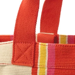Shopper N°46 gestreift, rot-creme