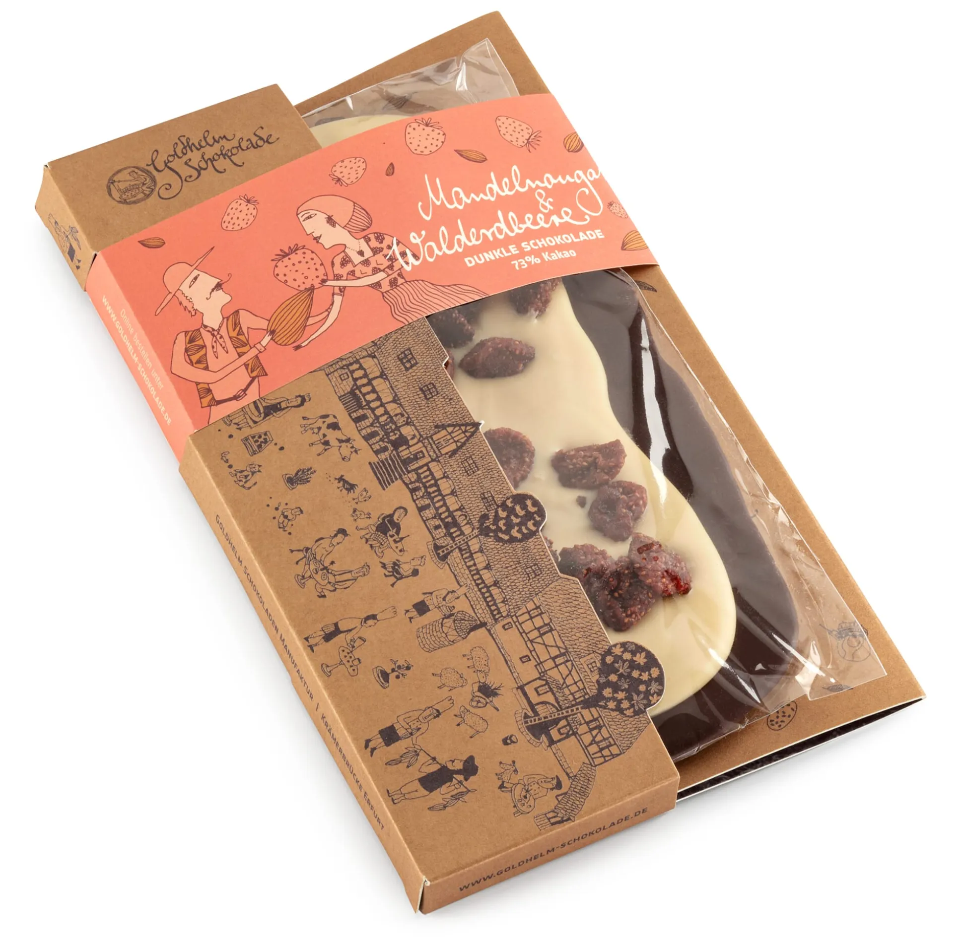 Tafelschokolade „Mandelnougat & Walderdbeere“