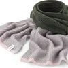Unisex-Kaschmirstrickschal, Grün-Rosé