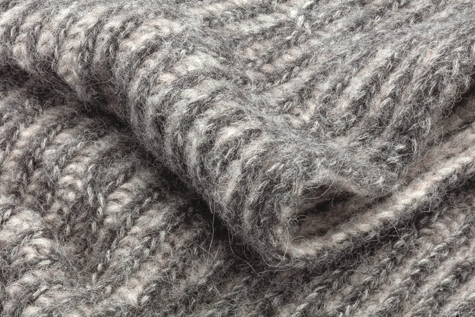 Unisex-Loopschal Rippenstrick, grau