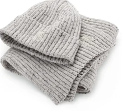 Unisex-Rippenschal meliert, Hellgrau