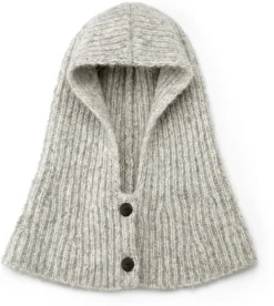 Unisex-Strickkapuze meliert, Ecru