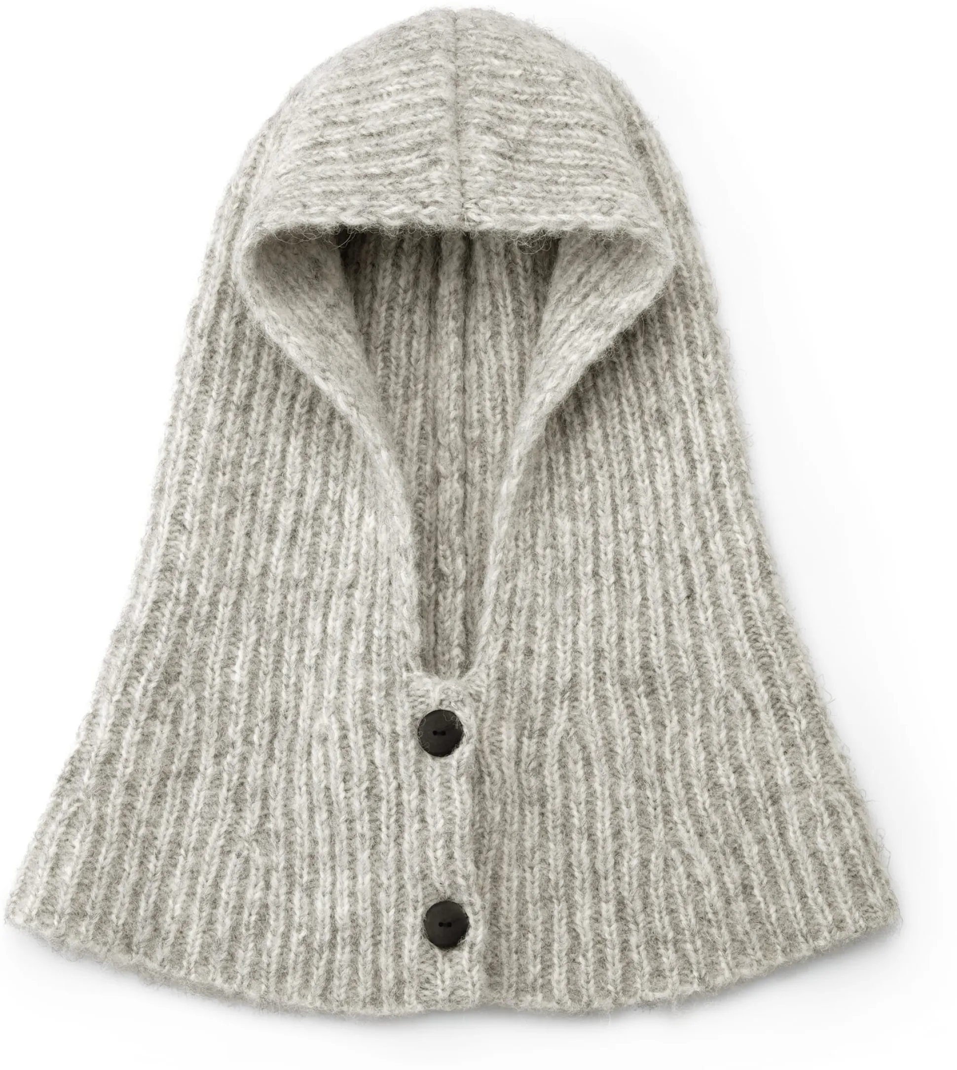 Unisex-Strickkapuze meliert, Ecru