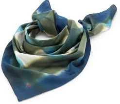Unisextuch N° 822 Batik, Grün-Blau