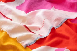 Unisextuch N° 826 floral, Rot-Rosa