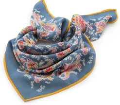 Unisextuch N° 763 Paisley Seide, Indigo